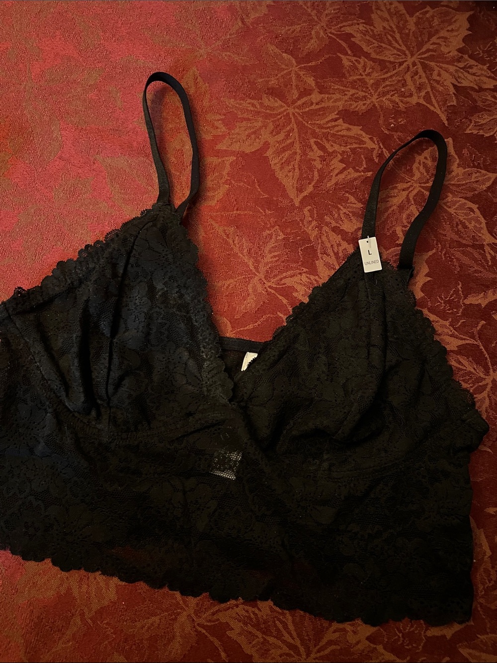 Victoria's Secret Black Lace Bralette NWT L